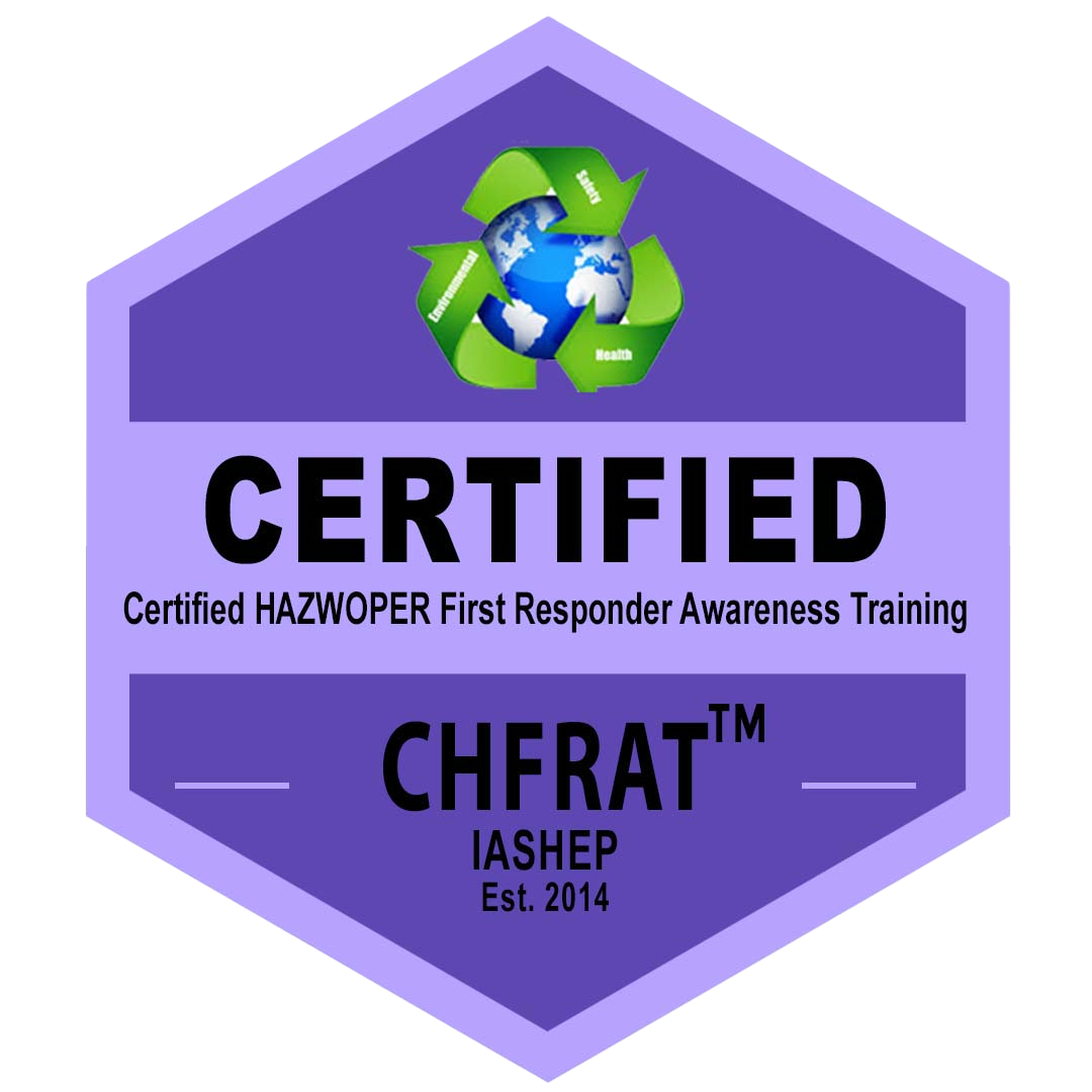 Certified HAZWOPER First Responder Awareness Training (CHFRAT) badge